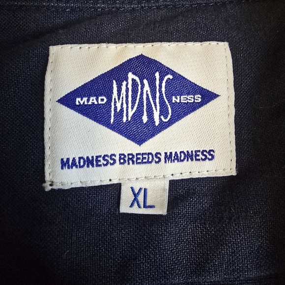 Madness Breeds Madness Mad Man Men's Navy Button-down Shirt Size XL - Picture 10 of 12